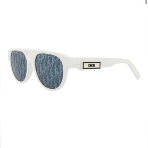 Dior Men's Dior B23 R1I White Grey Logo Mirror Lens Pilot Sunglasses 54mm-17-145